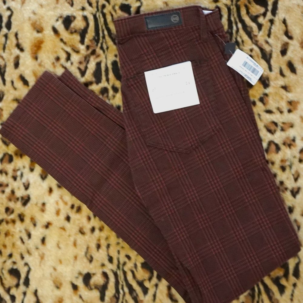 🪄Host Pick 🌟 AG Adriano Goldschmied plaid burgandy
